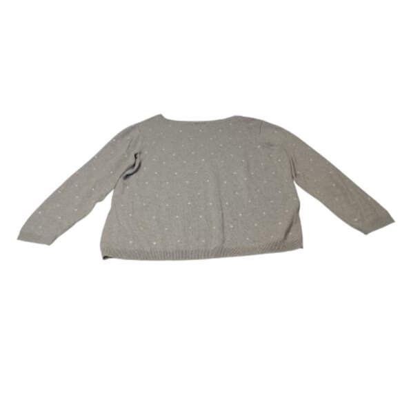 Talbots Women's 1X Grey Pull-over Fuzzy Polar Bear Sweater Long-Sleeve Pre-owned - Picture 6 of 6